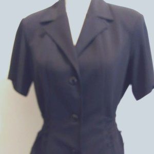 Jolibel Short Sleeve Women's Blazer Top Black Size 8 #W-137